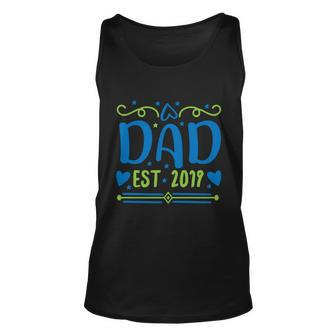 Dad Est 2019 Expecting Baby Fathers Day Gifts Cute Designs Unisex Tank Top - Thegiftio UK