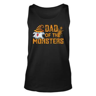 Dad Of The Monsters Funny Ghost Halloween Costume Dad Unisex Tank Top - Thegiftio UK
