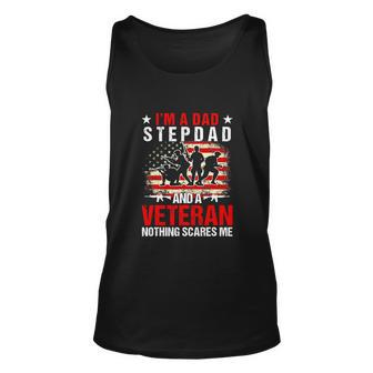 Dad Stepdad And A Veteran Fathers Day Funny 4Th Of July Unisex Tank Top - Monsterry