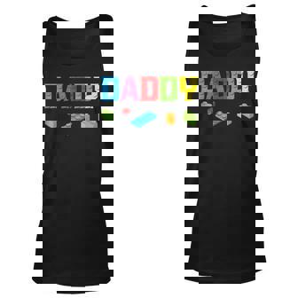 Daddy Master Builder Building Bricks Blocks Family Set Mens Men Women Tank Top Graphic Print Unisex - Thegiftio