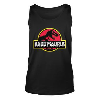 Daddysaurus Funny Daddy Dinosaur Tshirt Unisex Tank Top - Monsterry AU