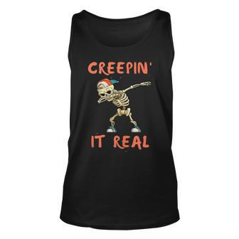 Dancing Skeleton And Dab Press For Halloween Unisex Tank Top - Seseable
