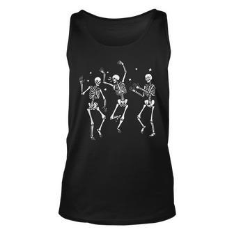 Dancing Skeleton Happy Halloween Ballet Funny Skeleton Unisex Tank Top - Seseable