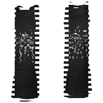 Dancing Skeleton Happy Halloween Ballet Funny Skeleton Unisex Tank Top - Seseable