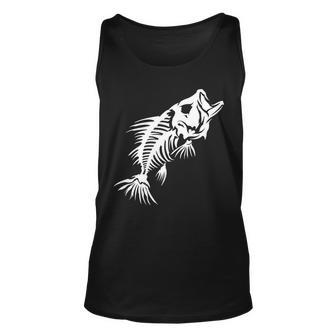 Dead Fish Skeleton Xray Unisex Tank Top - Monsterry