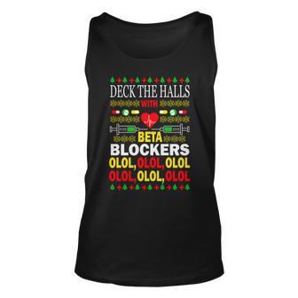 Deck The Halls With Beta Blockers Olol Unisex Tank Top - Monsterry
