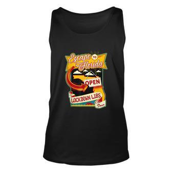 Desantis Escape To Florida The Lockdown Libs Both Sides Gift Unisex Tank Top - Monsterry AU