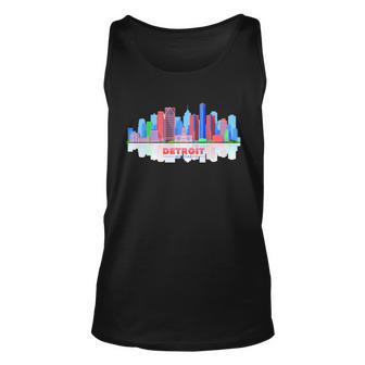 Detroit Skyline Abstract Graphic Design Printed Casual Daily Basic Unisex Tank Top - Thegiftio UK
