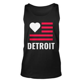 Detroit Usa Flag Love Unisex Tank Top - Monsterry