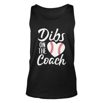 Dibs On The Coach Funny Baseball Heart Cute Mothers Day Tshirt Unisex Tank Top - Monsterry UK