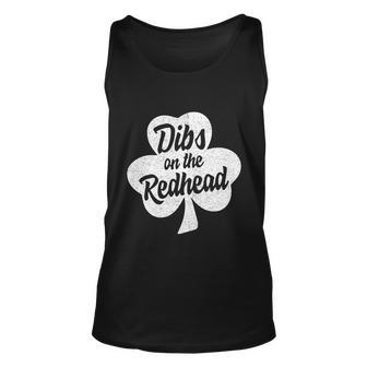 Dibs On The Redhead Funny St Patricks Day Drinking Tshirt Unisex Tank Top - Monsterry