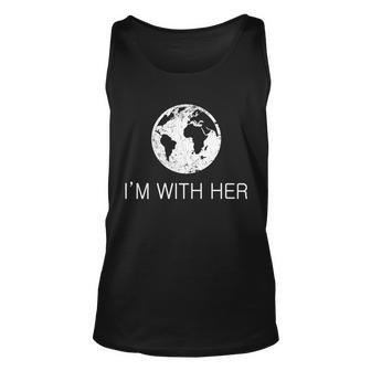 Distressed Earth Day Im With Her Science March Tshirt Unisex Tank Top - Monsterry