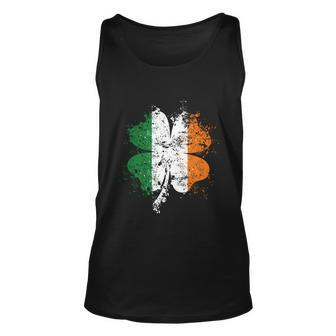 Distressed Shamrock Irish Flag St Patricks Day Ireland Meaningful Gift Unisex Tank Top - Thegiftio