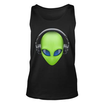 Dj Alien Headphones Tshirt Unisex Tank Top - Monsterry