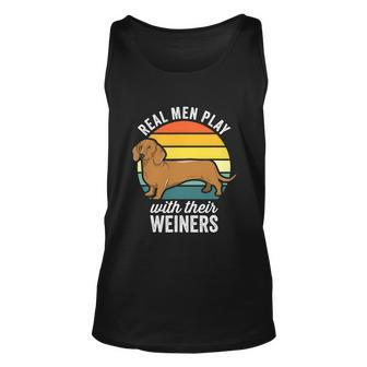Dog Real Play With Their Weiners Dachshund Weiner Graphic Design Printed Casual Daily Basic Unisex Tank Top - Thegiftio UK