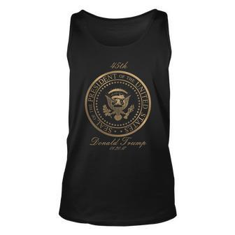 Donald Trump Gold Seal - 45Th President Unisex Tank Top - Monsterry