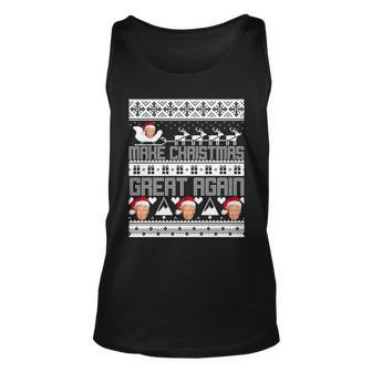 Donald Trump Make Christmas Great Again Ugly Christmas Tshirt Unisex Tank Top - Monsterry