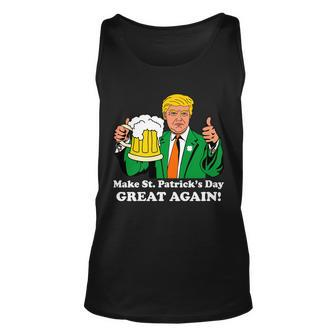 Donald Trump Make St Patricks Day Great Again Beer Drinking Unisex Tank Top - Thegiftio UK