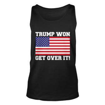 Donald Trump Won Get Over It Usa Flag 45Th President Unisex Tank Top - Monsterry DE