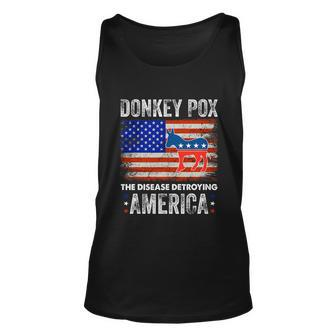 Donkey Pox The Disease Destroying America Usa Flag Funny Anti Biden Unisex Tank Top - Monsterry DE