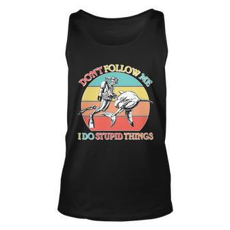 Dont Follow Me I Do Stupid Things Scuba Diver Graphic Design Printed Casual Daily Basic Unisex Tank Top - Thegiftio UK