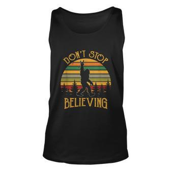 Dont Stop Believing Bigfoot Rock And Roll Retro Sasquatch Unisex Tank Top - Monsterry CA