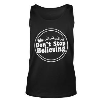 Dont Stop Believing Santa Sleigh Christmas Unisex Tank Top - Monsterry AU