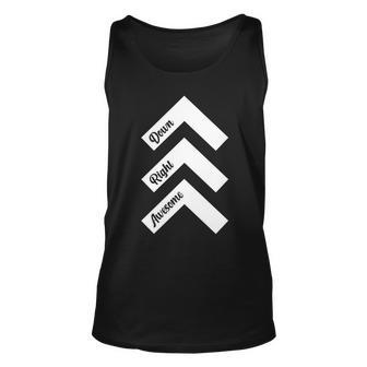 Down Right Awesome Arrow Down Syndrome Awareness Tshirt Unisex Tank Top - Monsterry