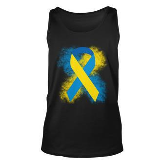 Down Syndrome Awareness Blue & Yellow Ribbon Unisex Tank Top - Monsterry UK