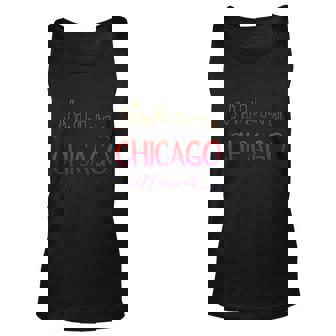 Downtown Chicago Illinois Gift Cool Gift Skyline Calligraphy Cute Gift Unisex Tank Top - Thegiftio