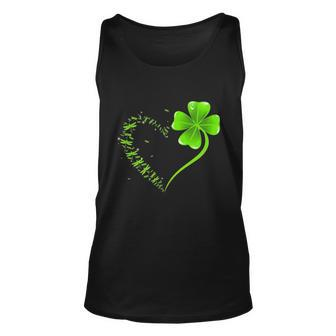 Dragonfly Heart Irish Shamrock Heart Clover St Patrick Day Tshirt Unisex Tank Top - Monsterry