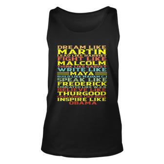 Dream Like Martin Inspirational Black History Influential Unisex Tank Top - Monsterry DE