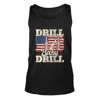 Drill Baby Drill American Flag Oilrig Oilfield Trash Unisex Tank Top - Monsterry UK