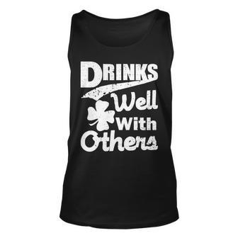 Drinks Well With Others St Patricks Day Tshirt Unisex Tank Top - Monsterry