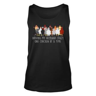 Driving My Husband Crazy One Chicken At A Time V3 Unisex Tank Top - Seseable