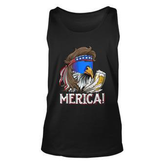 Eagle Mullet 4Th Of July Beer Usa American Flag Merica Cool Gift Unisex Tank Top - Monsterry AU
