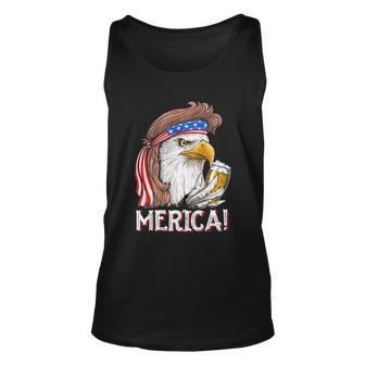 Eagle Mullet 4Th Of July Beer Usa American Flag Merica Cute Gift Unisex Tank Top - Monsterry AU