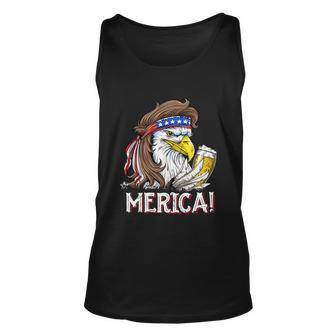 Eagle Mullet 4Th Of July Beer Usa American Flag Merica Meaningful Gift Unisex Tank Top - Monsterry