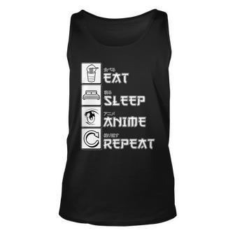 Eat Sleep Anime Repeat Tshirt Unisex Tank Top - Monsterry AU