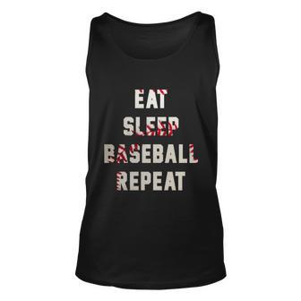 Eat Sleep Baseball Repeat Gift Baseball Player Fan Funny Gift Unisex Tank Top - Monsterry