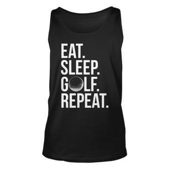 Eat Sleep Golf Repeat Tshirt Unisex Tank Top - Monsterry