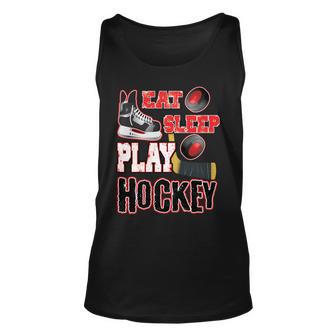 Eat Sleep Play Hockey Unisex Tank Top - Monsterry