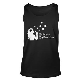 Embrace Differences Unisex Tank Top - Monsterry
