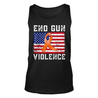 End Gun Violence Usa Flag Ribbon Anti Gun Awareness Day Men Women Tank Top Graphic Print Unisex - Thegiftio