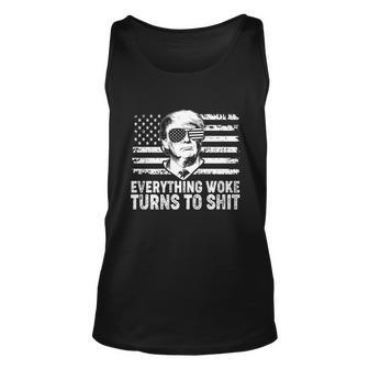 Everything Woke Turns To Shit Funny Trump Unisex Tank Top - Monsterry UK