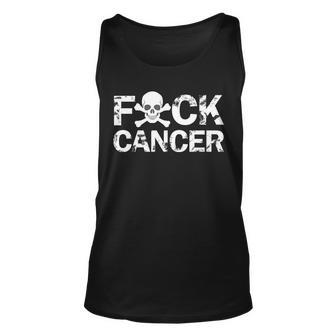 F Cancer Crossbone Skeleton Unisex Tank Top - Thegiftio UK