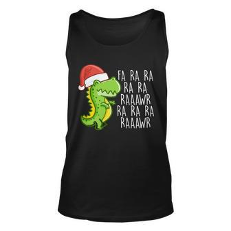 Fa Ra Ra Rawr Dinosaur Christmas Tshirt Unisex Tank Top - Monsterry