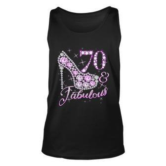 Fabulous & 70 Sparkly Shiny Heel 70Th Birthday V2 Unisex Tank Top - Monsterry