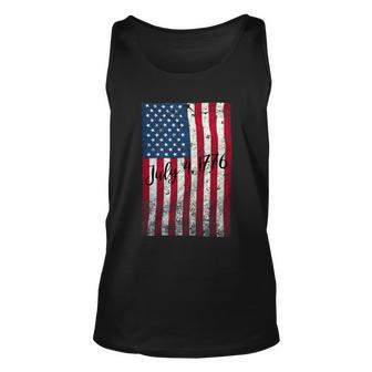 Faded Vintage American Flag 4Th Of July 1776 The Original Unisex Tank Top - Monsterry