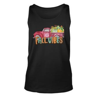 Fall Vibes Old School Truck Full Of Pumpkins And Fall Colors Unisex Tank Top - Thegiftio UK